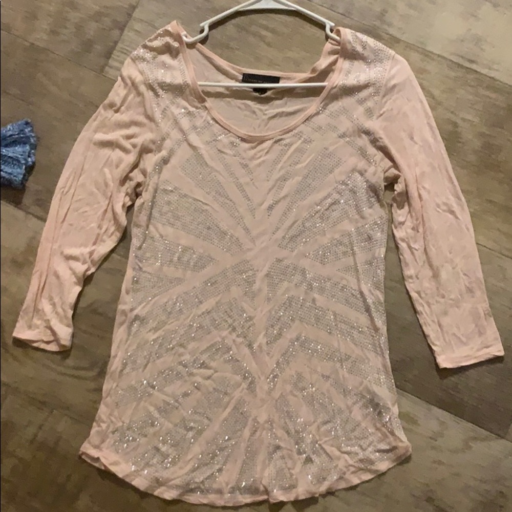 M long sleeve tee with rhinestones, super comfy